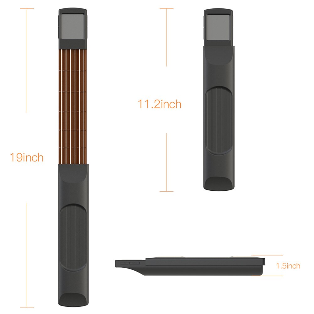 Entrenador de guitarra de 6 cuerdas, bolsillo portátil con pantalla de tabla de acordes, ejercitador de dedos giratorio para principiantes, herramienta de práctica de guitarra: B
