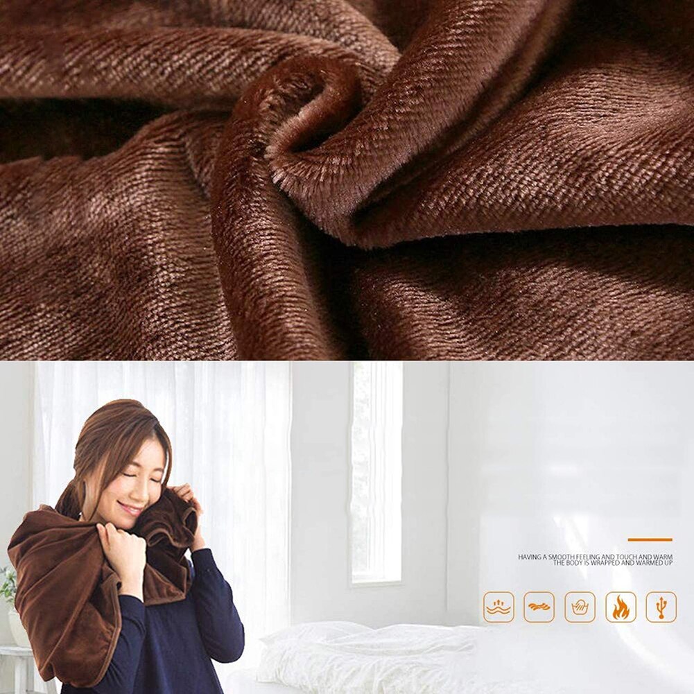 45*80cm USB 5V Electric Heating Shawl Washable 3 Heat Settings With Timing Function Heated Blanket