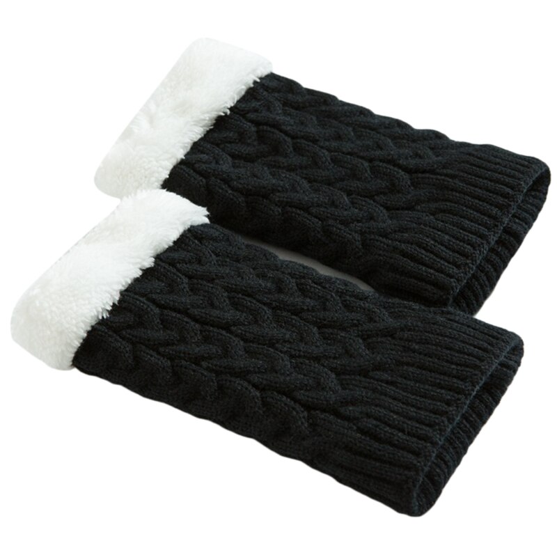 Automne Hiver Femmes Tricoté Jambière Botte Courte Poignets Botte Au Crochet Chaussettes Laine Tricoté Couvre-bottes Doux Couverture De Pied Chaussettes: Black