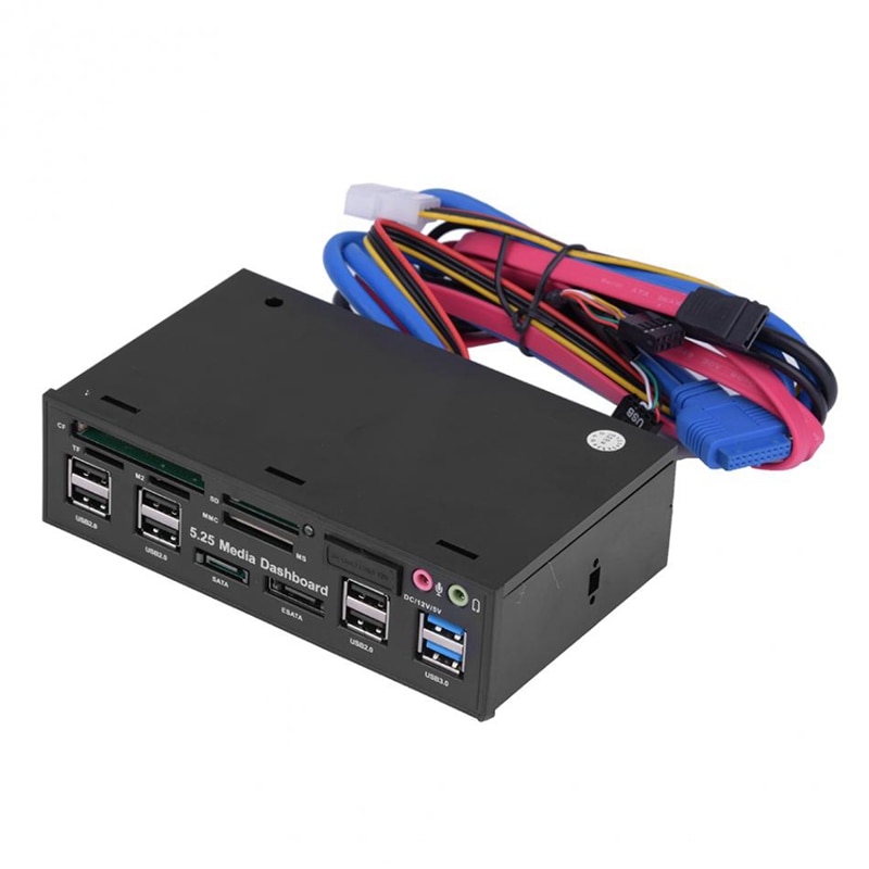 5.25 Inch Usb 3.0 Front Panel Pc Usb 3.0/2.0 Hub E-Sata Sata Audio Multi Card Reader for Computer Case Optical Drives Bay