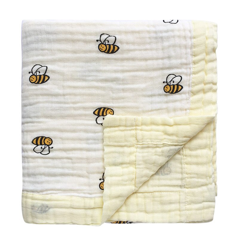 2- lags musselin bomull babytepper babysengetøy nyfødt swaddle wrap tykkere muslin bomull swaddle nyfødt swaddle: Rød blomst