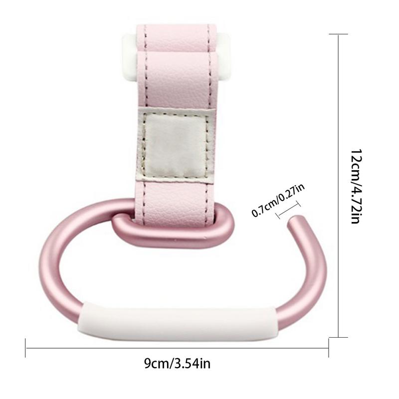 Ganchos de cochecito para bebé, percha para cochecito, mosquetón, Clip de la bolsa de compras, gancho giratorio con correa y gancho, 7 colores