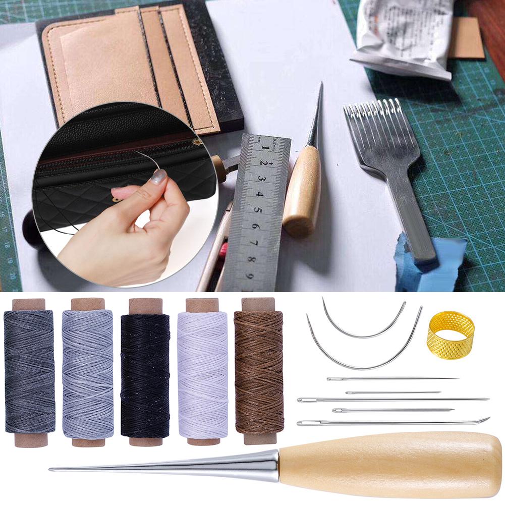 Leather Craft Tools Kit Hand Sewing Stitching Punch Leathercraft Tool Leather Craft Stitching Tool Sewing Tools Accessories