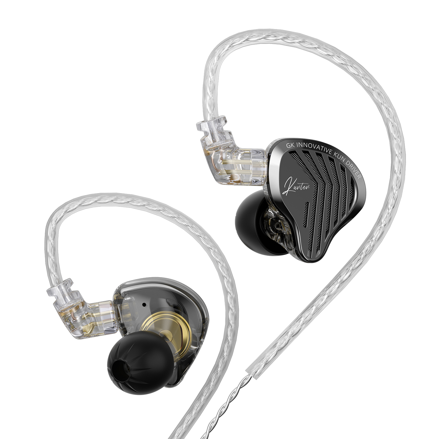 GK KUNTEN HiFi Bedrade Koptelefoon Zware Bas 3.5mm Type-C Dual Zilveren Kabel In-Ear Oordopjes met Microfoon voor Gaming Muziek PK KZ