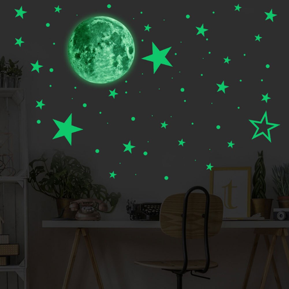 Self Adhesive Multifunction Party Home Glow Wall Sticker Boys Girls Dark Night Bright Solid Ceiling For Kids Room Bedroom