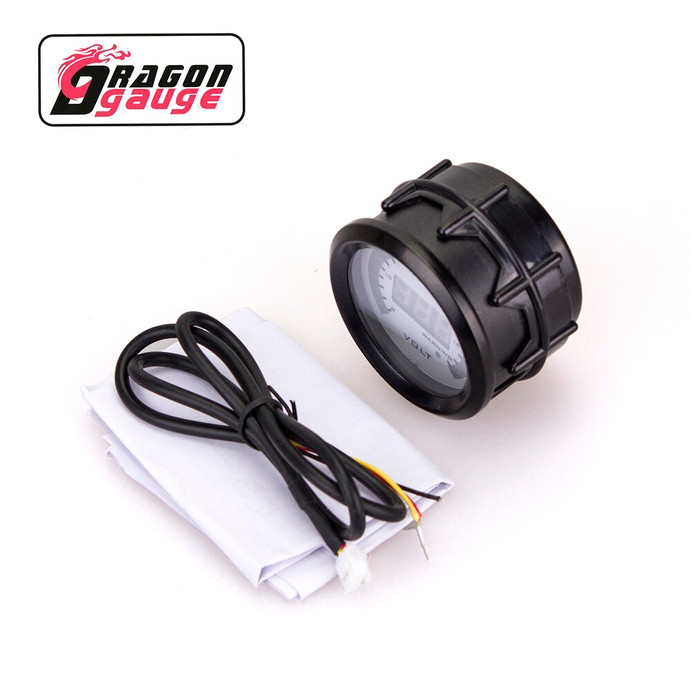Voldragon 」 2 "52mm voltímetro de coche medidor de voltaje pantalla gráfica Digital 8 ~ 18V Venta de fábrica 12 voltios instrumento de modificación de coche