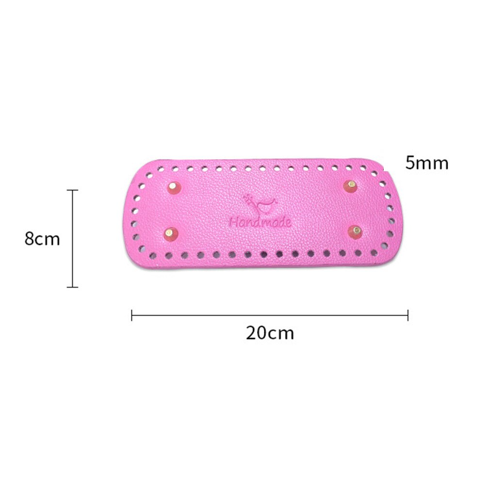 Długie owalne dno do torby z dzianiny PU skórzane akcesoria do toreb ręcznie dno 44 otwory DIY Crochet Pad torebka damska dolna torebka