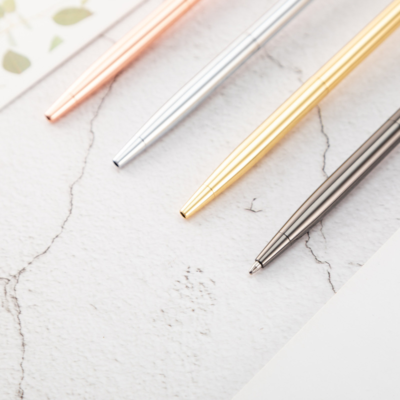 Kawaii Rose Gold Metal Owl Ballpoint Pen Luxury Brand Writing Handle Pens for Girl Nice Office Stationery Supplies