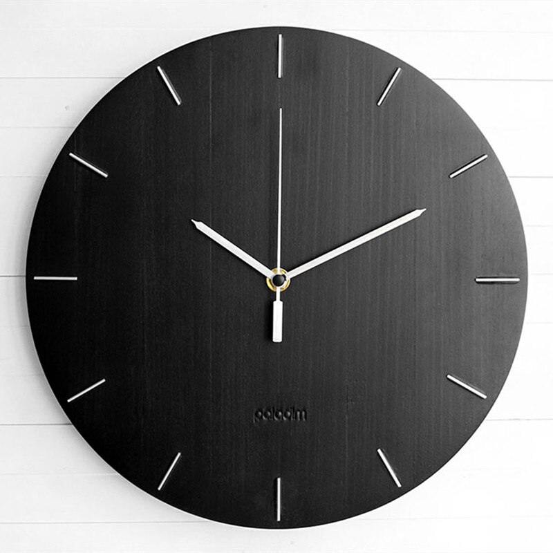 12inch 30cm Diameter Big Wooden Round Wall Hanging Clock Wooden Needle Wall Clock Home Decoration