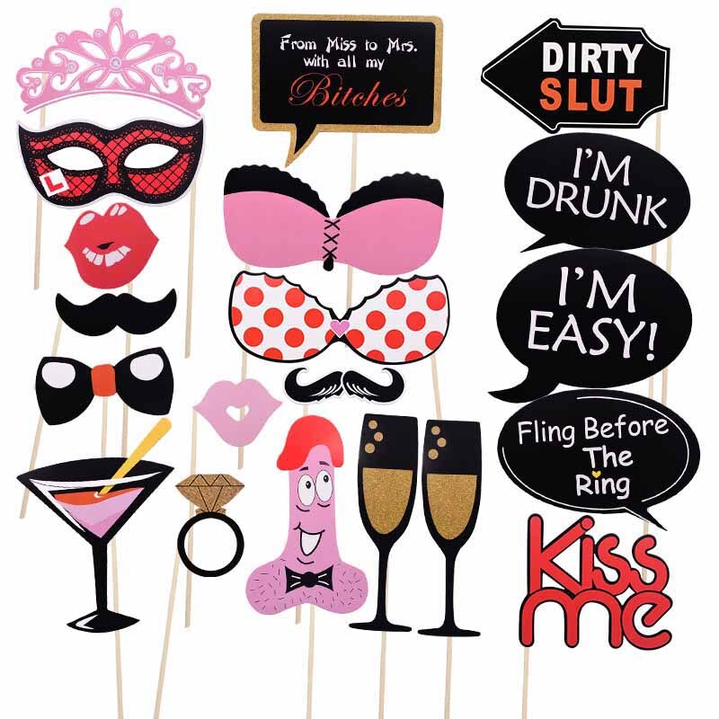 1set Hawaii Party Photo Booth Funny Mask Flamingo Team Bride Wedding Party Decor Photobooth Props Tropical Summer Carnival Props