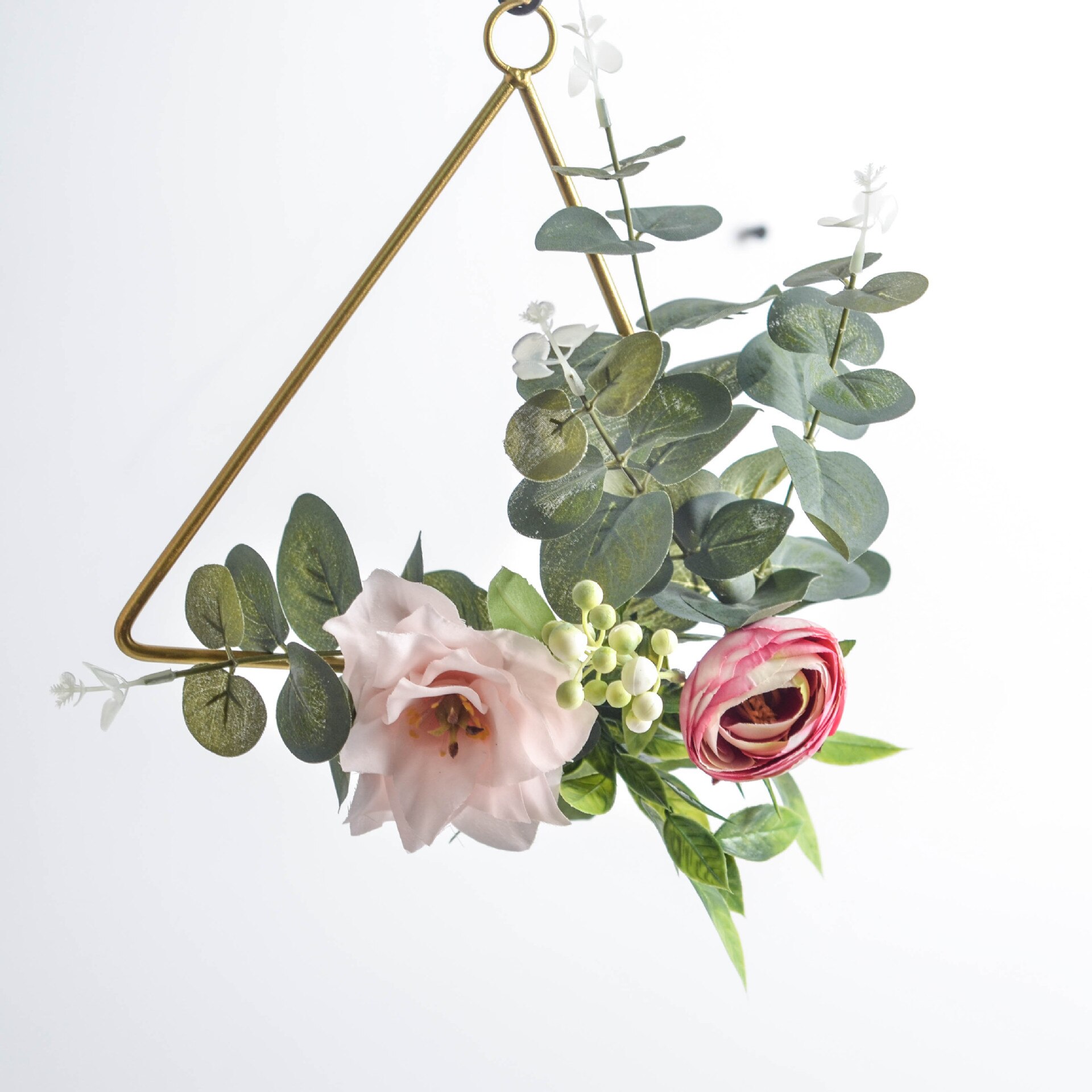 Guld jern metal ring krans krans blomsterkrans bryllup dekoration brud blomster bøjle indretning bondehus dør vægdekoration