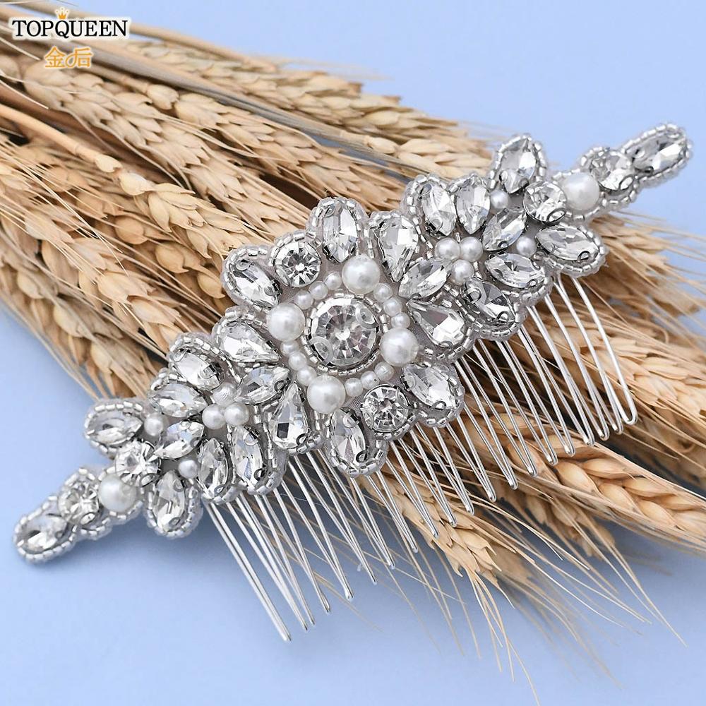 TOPQUEEN H270 Diamond Headbands Luxury Hair Accessories Comb Hairdress with crystal Bridal Comb Wedding Bridal Headwear