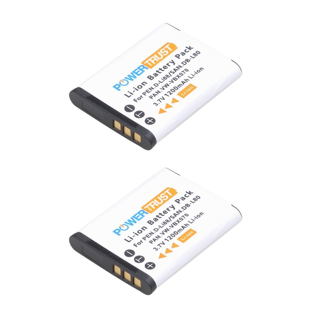 DB-L80 Battery / Digital Charger for Sanyo Xacti DMX-CG11, VPC-CG10 CG102 CG20 CS1 GH2 X1200, ICR-XPS01MF XPS03MF XRS120MF: 2x Battery
