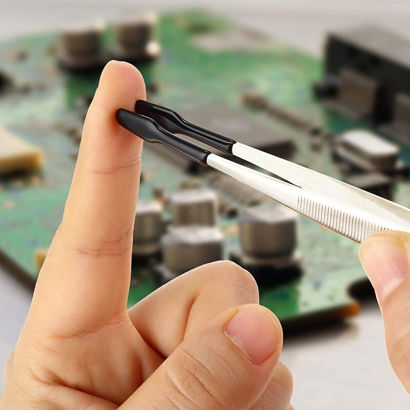 Pinzas de punta de goma de PVC, de precisión, para laboratorio Industrial, Hobby, herramienta artesanal, 2 piezas