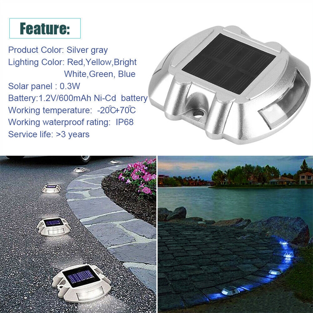 Solar- wiederaufladbare druckguss Aluminium Spitze sicherheit licht Straße Zucht Pflaster draussen Auffahrt Weg Garten Garten Schritt Lampen