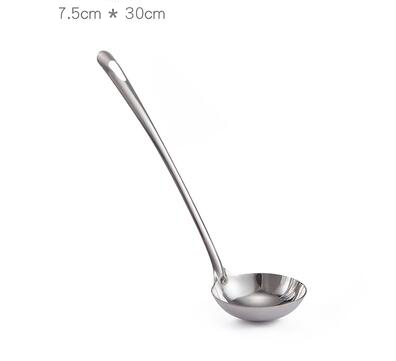 stainless steel Long Handled Rice Soup Cooking Spoons Handmade Kitchen Utensil Ladle Tableware: M