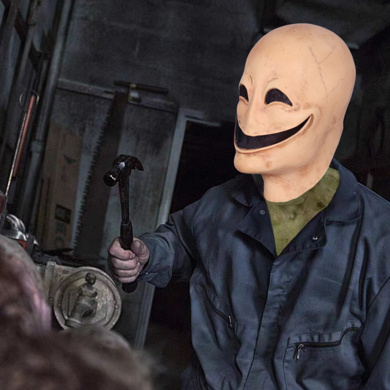 Skrekk smil uten ansikt mann latex mascara hodedeksel forkledning cosplay skummel alien hjelm halloween kostyme ansiktsløs maske for menn