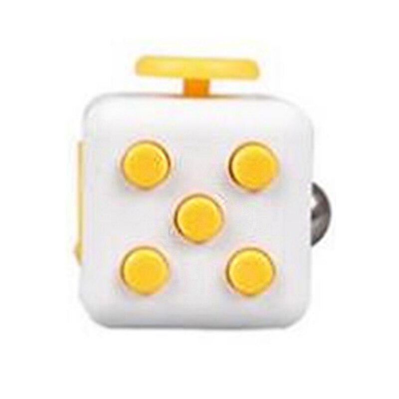 Min Cube Toy Vinyl Desk Finger Toys Squeeze Fun Stress Reliever 3.3cm Antistress Cube Toy Decompression Toy: Yellow White