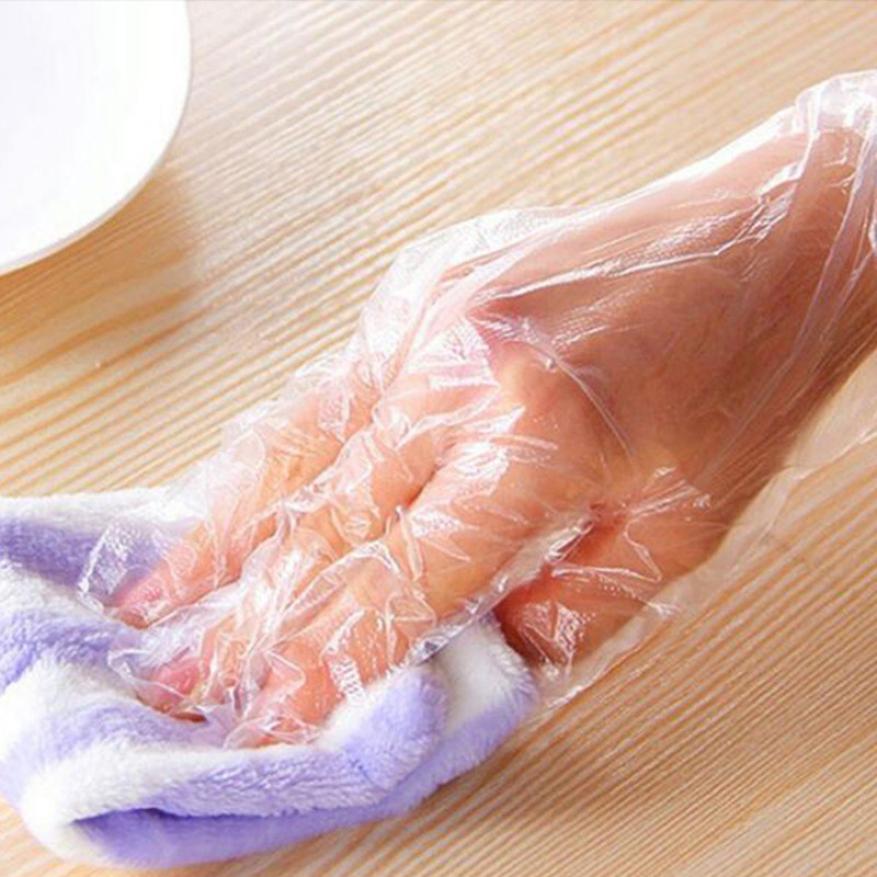 100 stk engangshandsker pe plastikhandsker til restaurantkøkken bbq miljøvenlige madhandsker gennemsigtige husholdningshandsker
