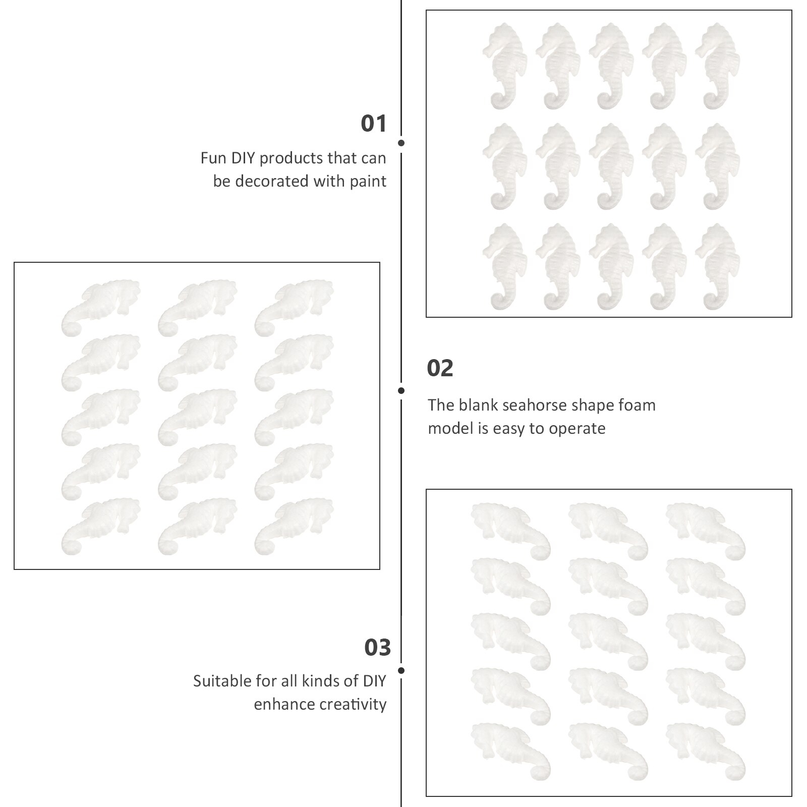 Pcs Models Crafts Making Models DIY Model DIY Painting Model Seahorse Shape Model for Kids