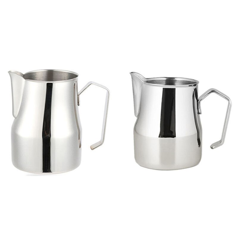 Rostfritt stål mjölkskummande kanna tjock kaffe mjölk skummuggar italiensk latte art kanna mjölkkanna skumkopp 350/550/750ml