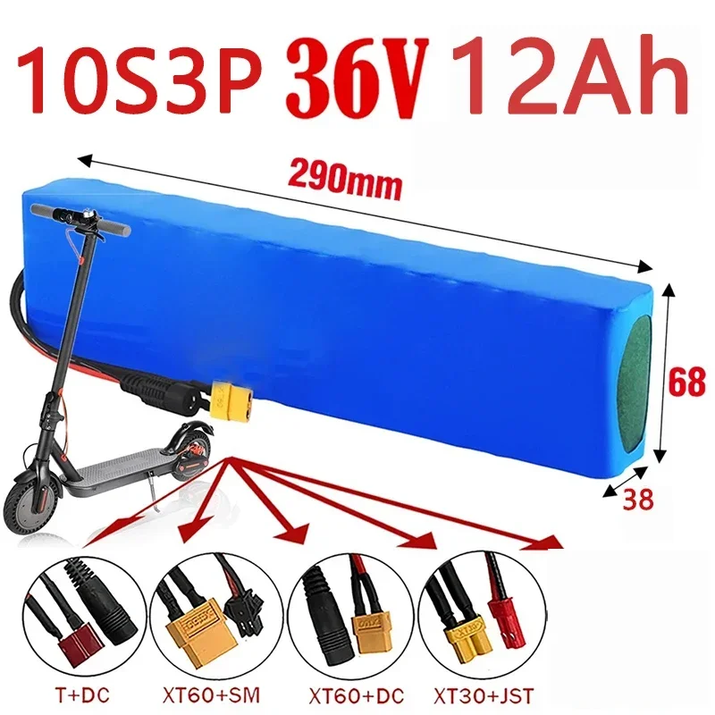36V Battery 12Ah 18650 lithium battery pack 10S3P 12000mAh Same port 42V Electric Scooter M365 ebike Power Battery with BMS