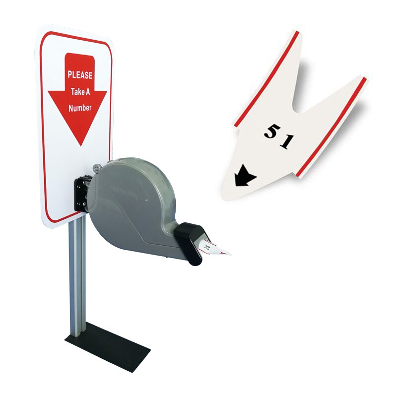 Ticket Dispenser for Queue Management System Universal Manual Turn O Matic: grey with 2-digit