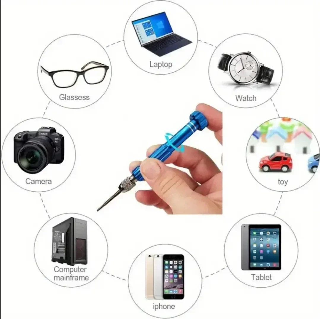 Multifunctionele 5 In 1 Schroevendraaier Horloge Reparatie Tools Set Demontage Schroevendraaier Sleuf Kruis Pruim Bloesem Computerbril