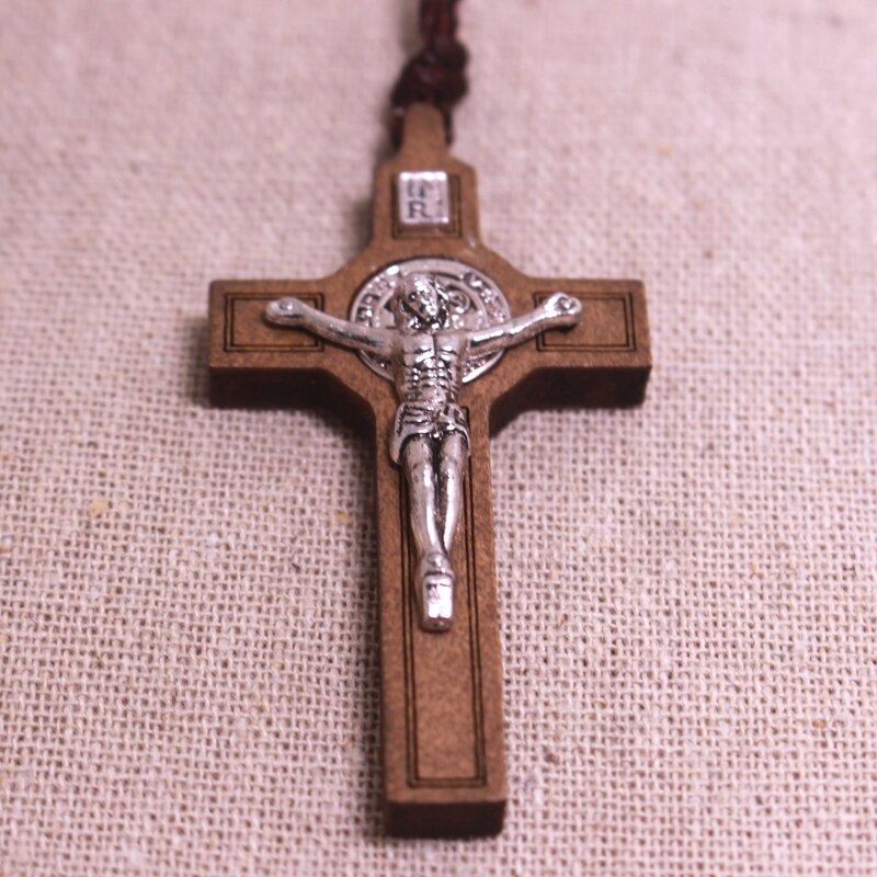 Christian Jesus Houten Kruis Katholieke Kerk Retro Houten Hanger Auto Jezus Op Cross Rosarios Catolicos Jezus Croix Kruisbeeld: Default Title