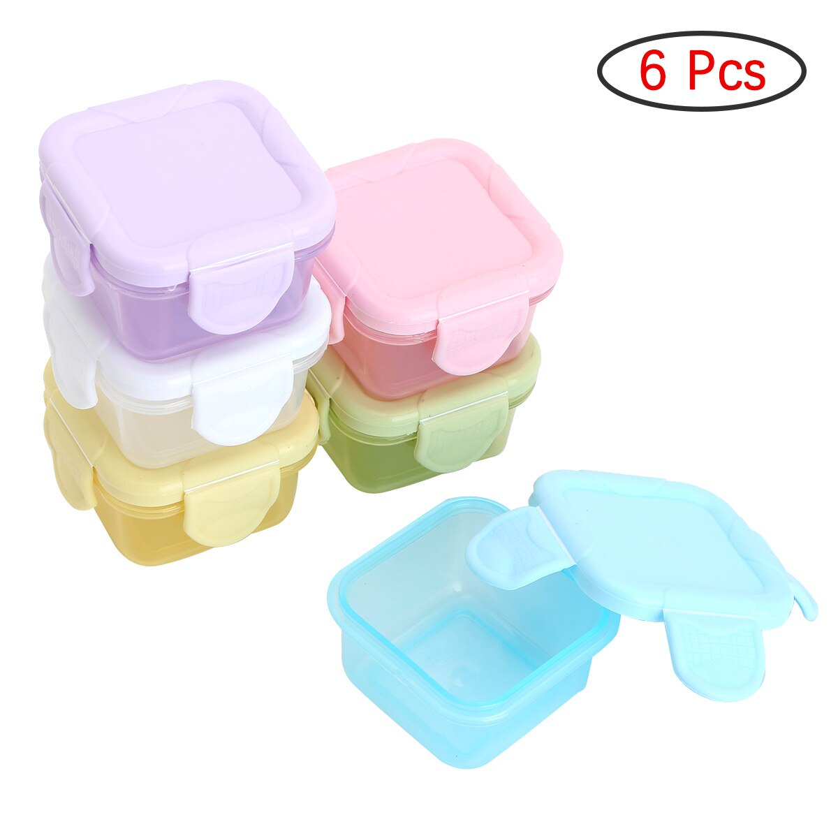 6 Food Milk Storage Freezer Container Baby Powdered Formula Breast Milk Store Jars Airtight Small BPA-Free Plastic Pots with Lid: Default Title