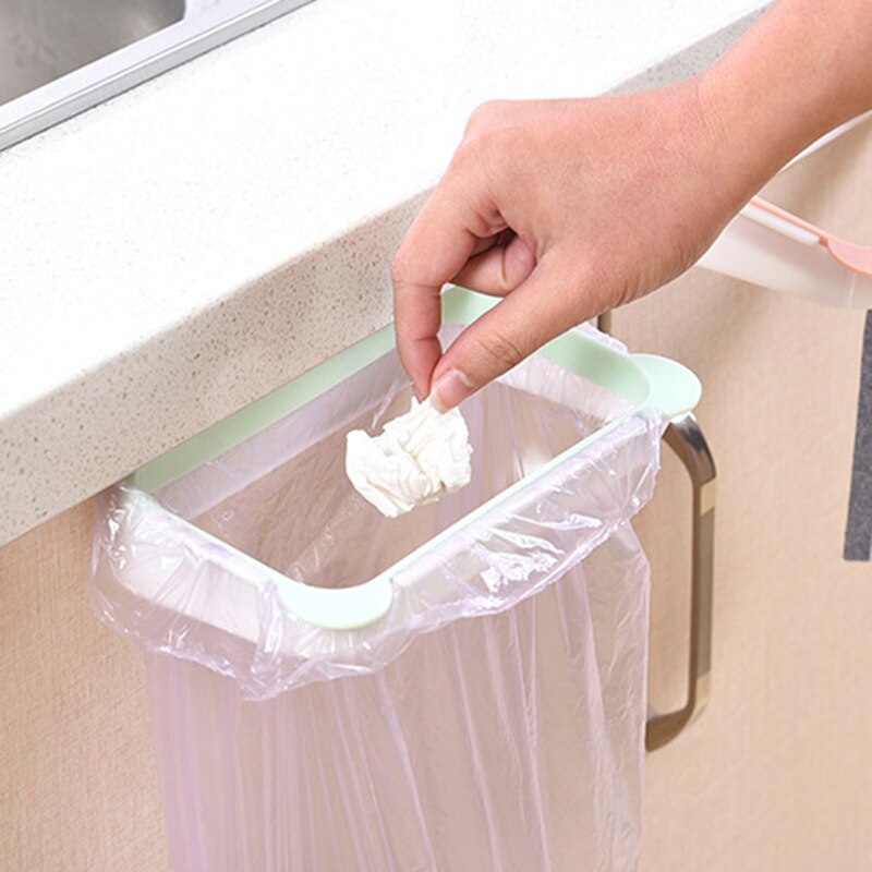 Plastic Hanging Kitchen Cupboard Door Garbage Bags Holder Portable ABS Waste Bag Racks Rubbish Bag Holder Home Kitchen Organizer