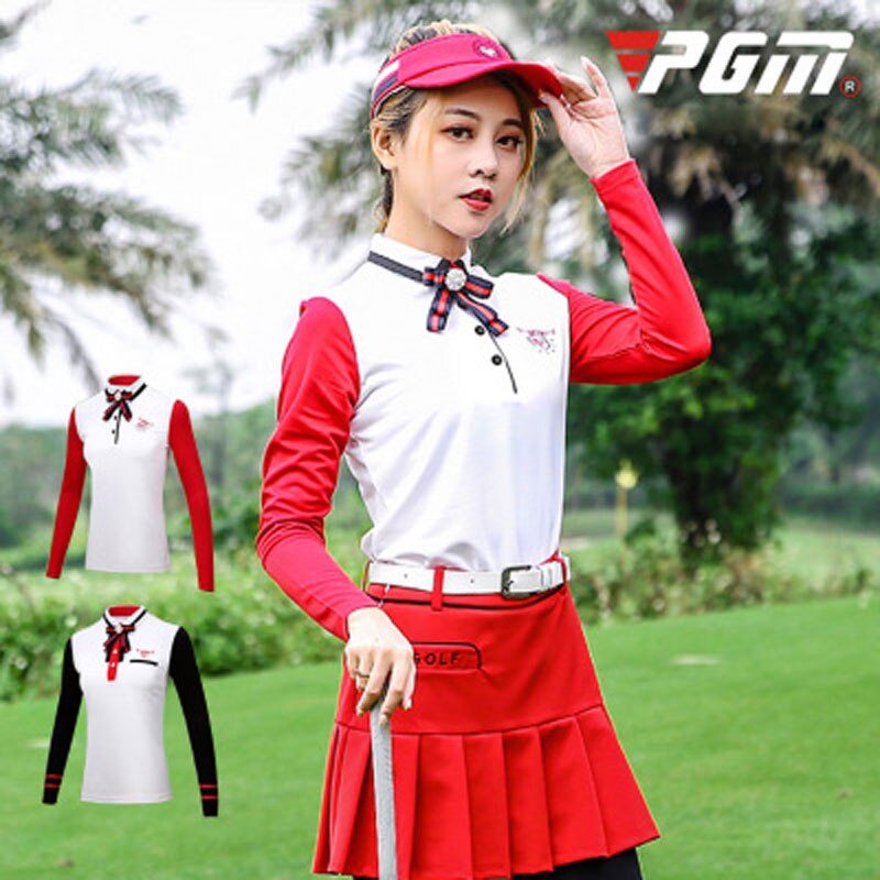 Golf Women Summer Clothing Set Ladies Sports Wear Skirts Set Long Sleeve Shirt Pleated Slim Skirts Sport Golf/Tennis Clothes Set