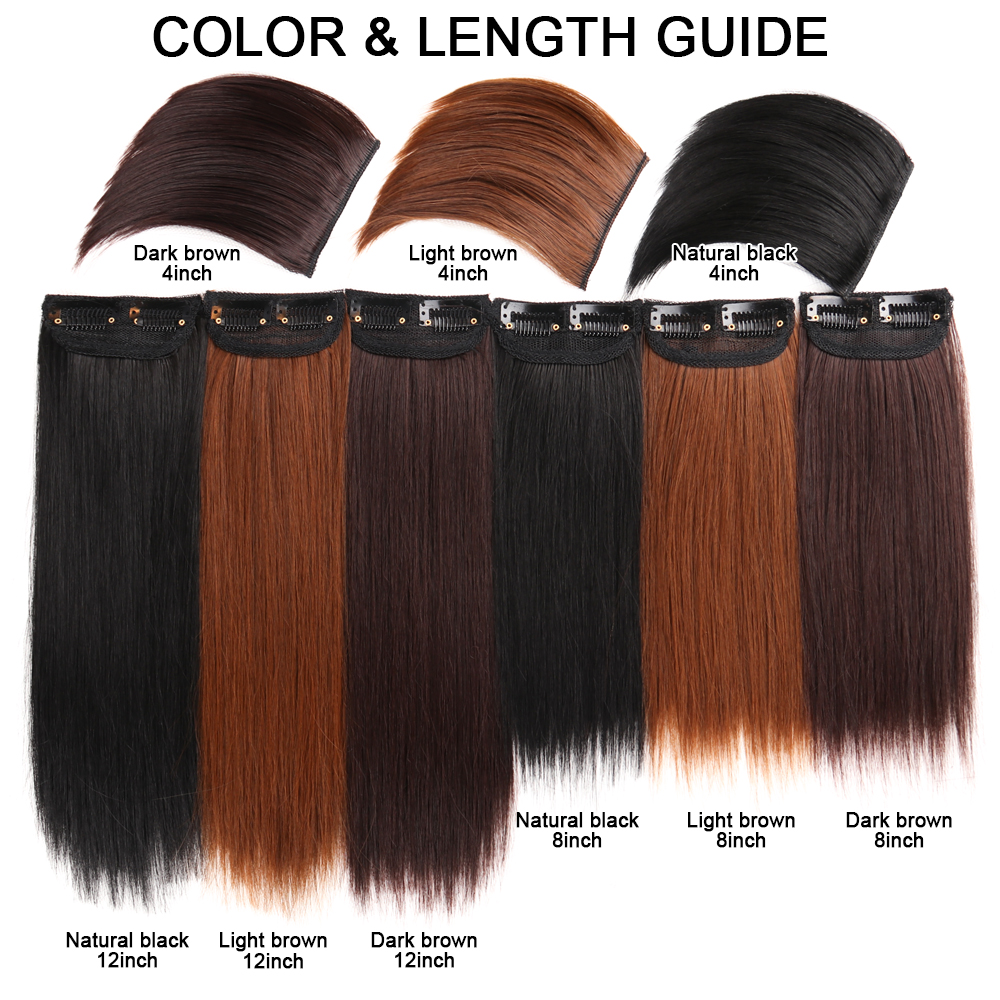 Mini Clip In Hair Pieces Clip In Hair Extensions For Short Hair Add Top/Side Volume Natural Hair Top Side Cover Hairpiece