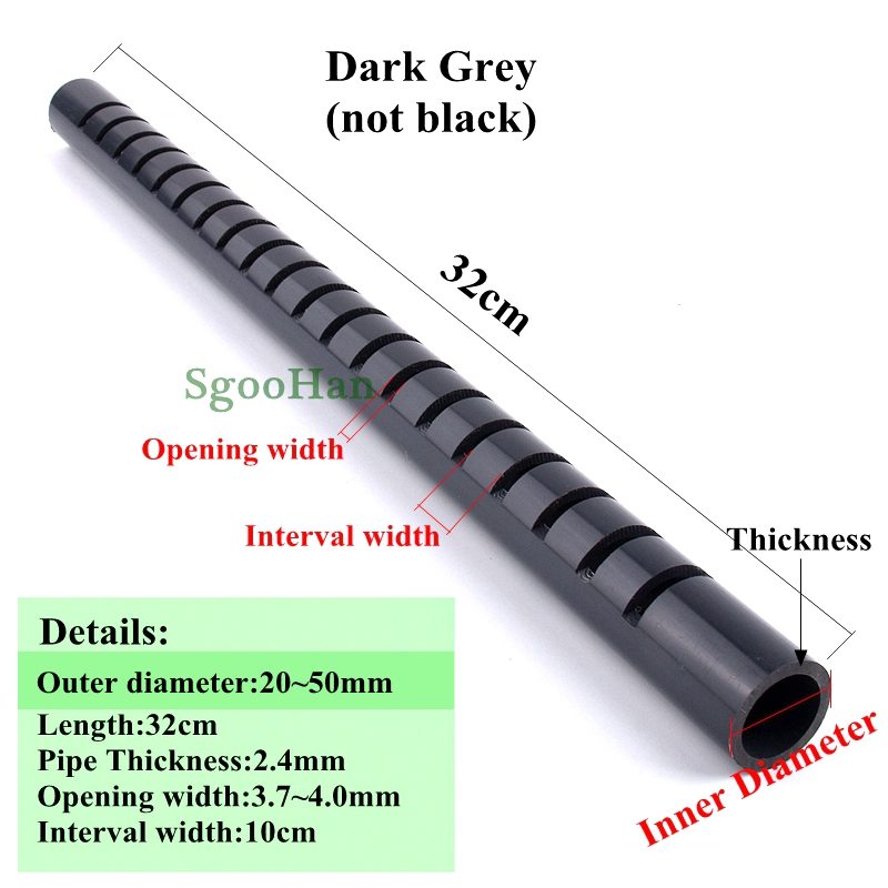 1Pc 20 ~ 50mm PVC Aquarium Aquarium Belüftung Rohr Ablauf Sintflut Regen Rohr Garten Tropf Wasser Downcomer prozess-rohr Filter Zubehör: Silber / 1''