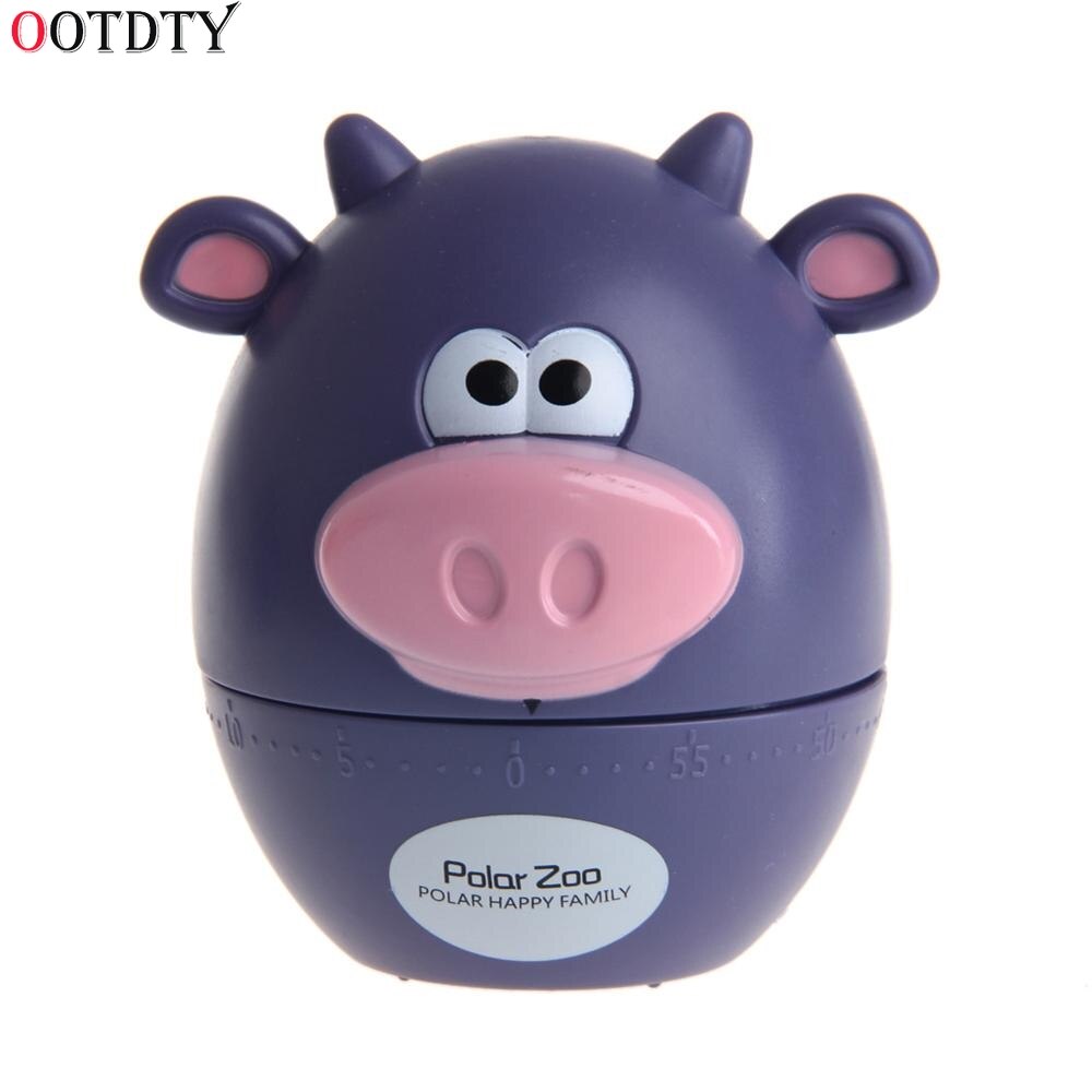 Küche Timer Mechanische Wind hoch 60 Minuten Küchen Gerät Neuheit Kochen Liefert Kuh Tragen Neue: Violett Kuh