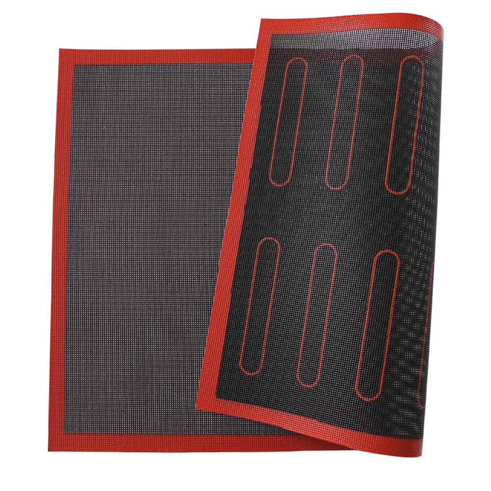 30x40cm 18 Eclairs Non Stick Baking Mat Oven Sheet Liner For Cookie Bread Biscuits Puff Eclair Perforated Silicone Pastry Tool: Default Title