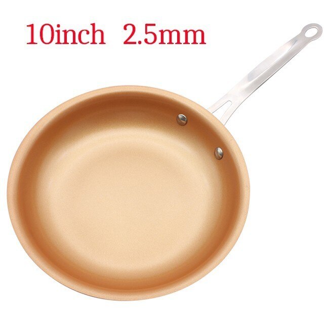 8/10/12 Inch Non-stick Koekenpan Koperen Koekenpan Met Keramische Coating Inductie Koken Koekenpan Oven Vaatwasser veilig Steelpan: 10 inches