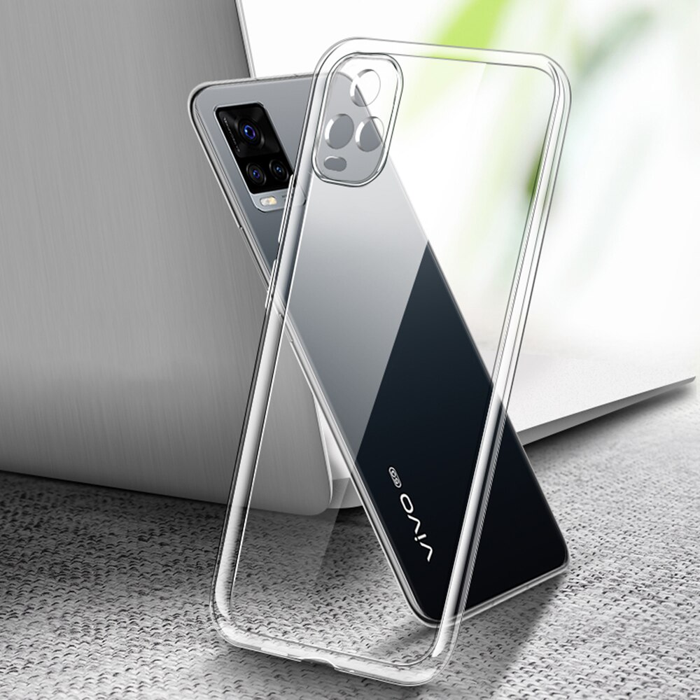 Funda de teléfono transparente para VIVO Y21, Y21S, Y33S, , TPU suave, protección de lente de cámara, funda trasera transparente Y33 S: VIVO Y33S