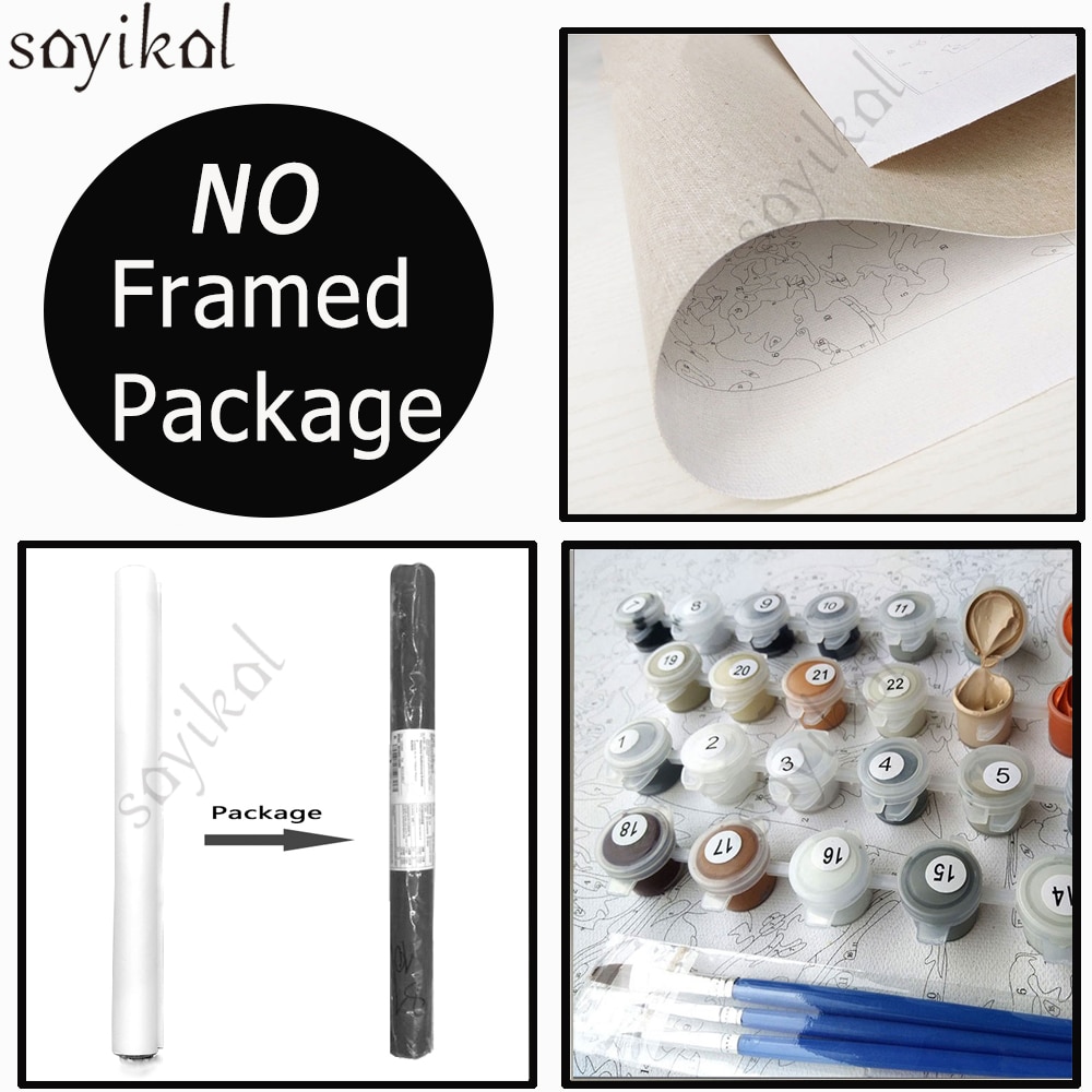 Oil Painting Frame Four Seasons Tree Landscape DIY Painting By Numbers Kit Paint On Canvas Painting Calligraphy For Home Decor