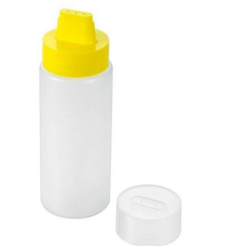 300ML 4 Hole Salad Bottle Squeeze Bottles With Lid For Kitchen Cooking Baking Tools Dressing Squeeze Sauces Oil Seasoning Bottle