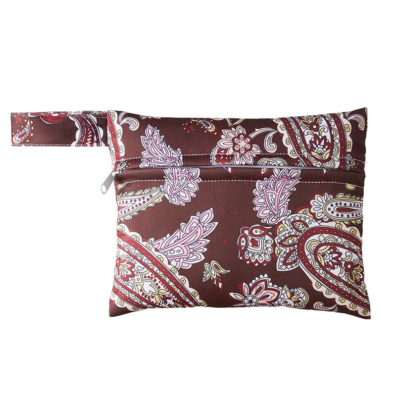 Mini Dry Wet Bag Herbruikbare Wetbag Voor Maandverband Verpleging Pads Enkele Pocket Waterdichte Pul Rits Reizen Wandelwagen Zak 14*18Cm: ZQG-MB-17