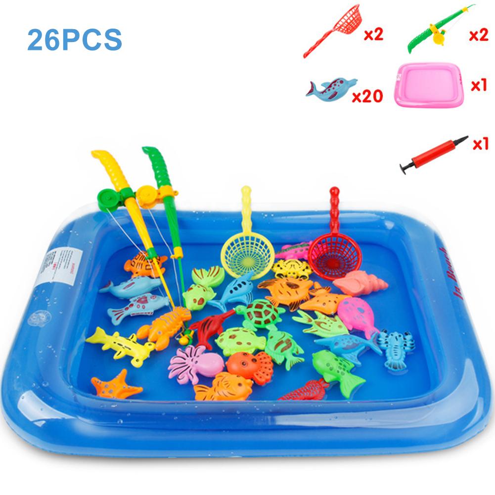 Kinderen 26 Stks/set Magnetische Vissen Ouder-kind Interactief Speelgoed Game Kids 2 Staaf 2 Netto 12 3D Vis babybadje Speelgoed Outdoor Speelgoed: A