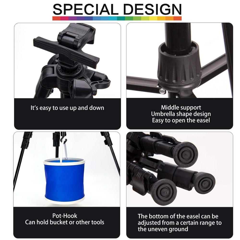 Portable Adjustable Metal Sketch Easel Stand Foldable Travel Easel Aluminum Alloy Easel Sketch Drawing for Artist Art Supplies