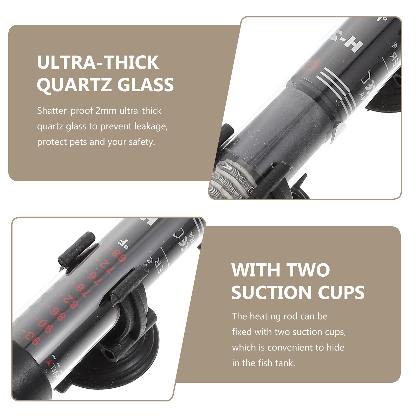 Glass Aquarium Heater Adjustable Fish Tank Heater Aquarium Heating Rod (Plug)