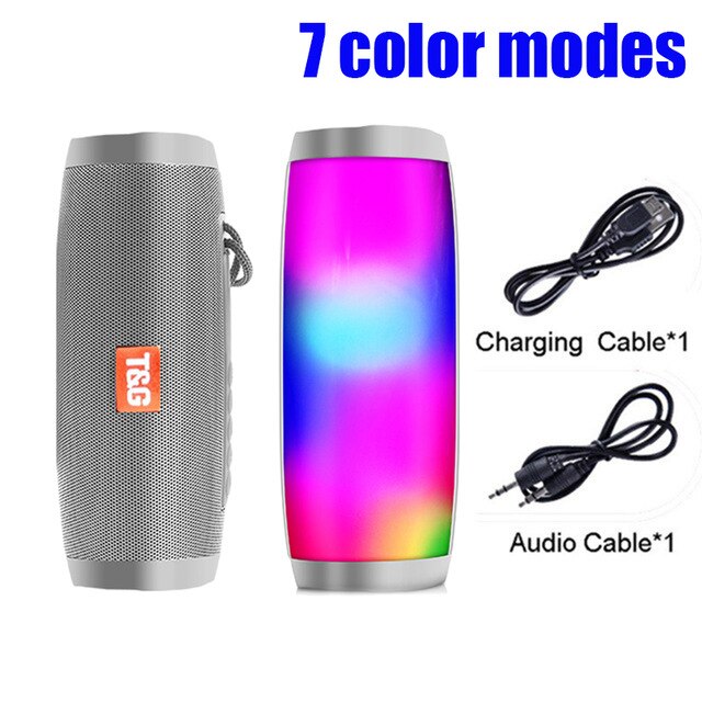 Portable Speaker Bluetooth Column Wireless Speaker High BoomBox Outdoor Bass HIFI TF FM Radio soundbar with LED caixa de som: 800mAh gray