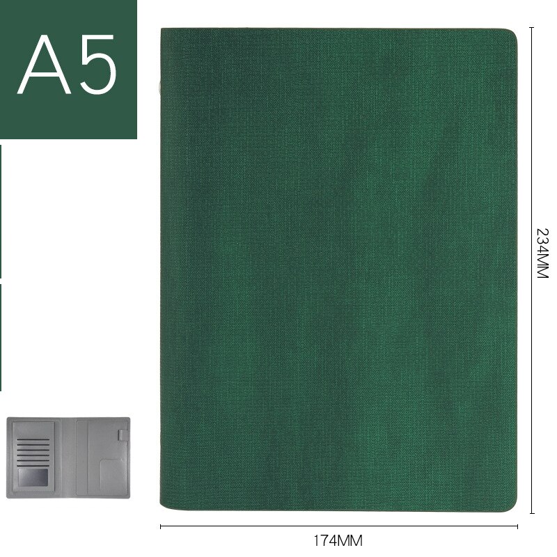 Classeur en cuir A5 Padfolio, classeur porte-carte d'affaires, organiseur de bureau, école, classeur à 6 anneaux, tampons d'écriture de gestionnaire: YELLOW