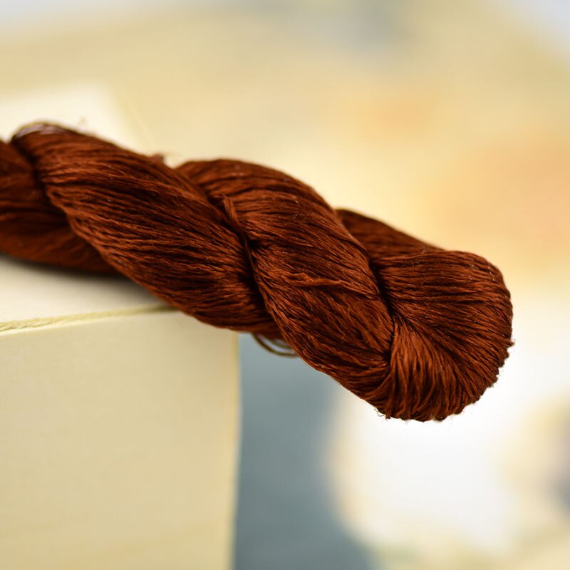 1 pièces/400m fil à broder en soie/100% fil de soie/broderie à la main point de croix/jaune doré/9 couleurs dégradé: 9