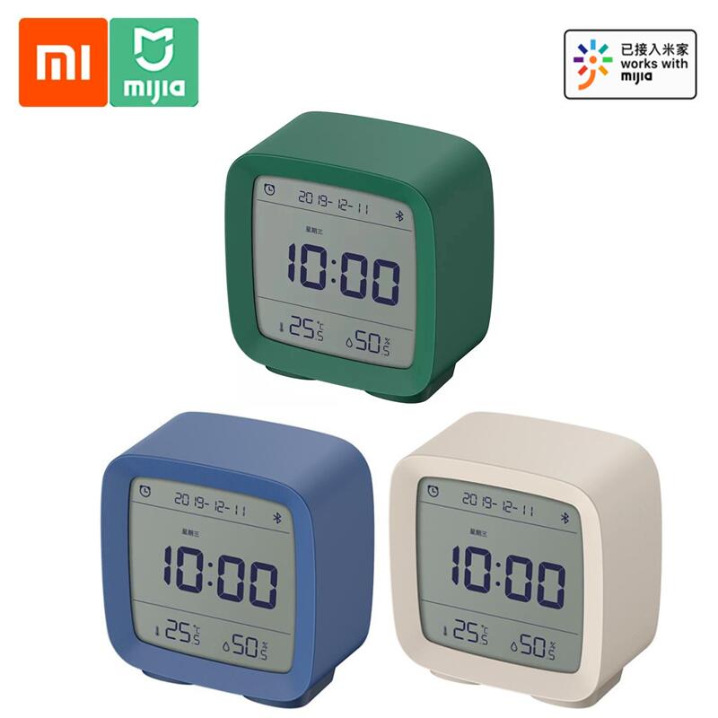 Xiaomi-reloj despertador ClearGrass con Bluetooth, Termómetro Digital, control de temperatura y humedad, luz nocturna, 3 en 1