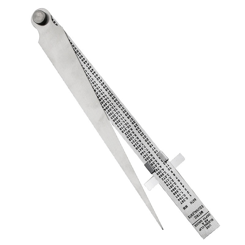 Règle conique à cale en acier inoxydable, jauge de profondeur d'inspection Portable pour la mesure de la céramique