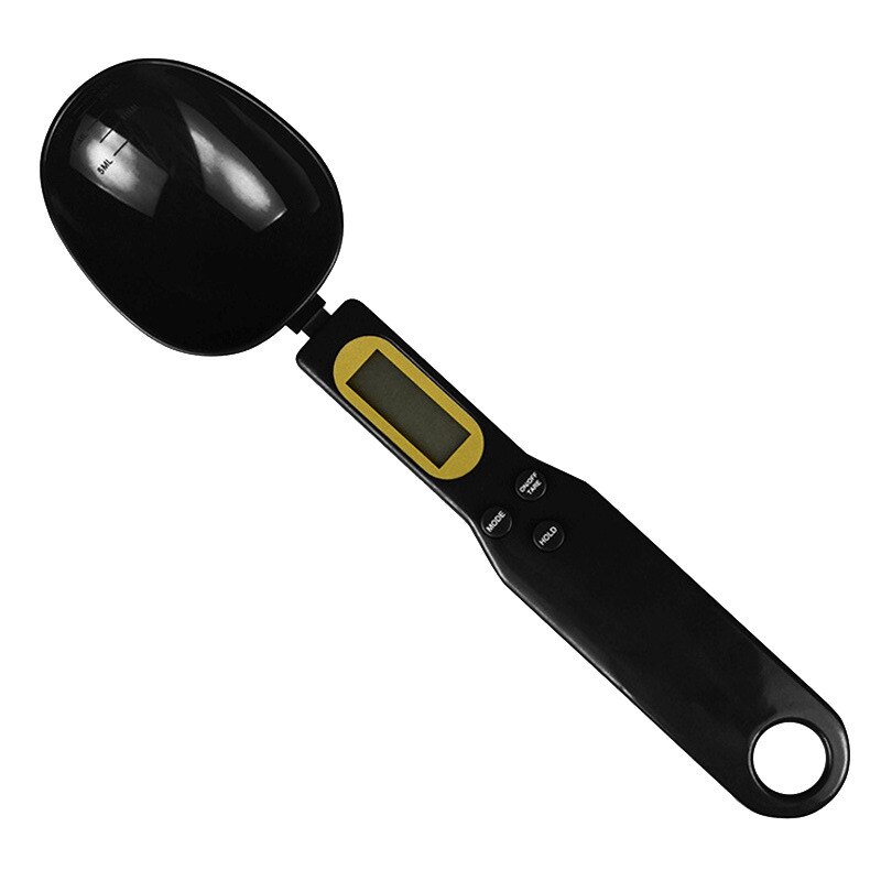 Cuchara de medida de 500g/0,1g, tazas y cucharas, cuchara medidora de cocina, gramos, cuchara electrónica, báscula de cocina: Black